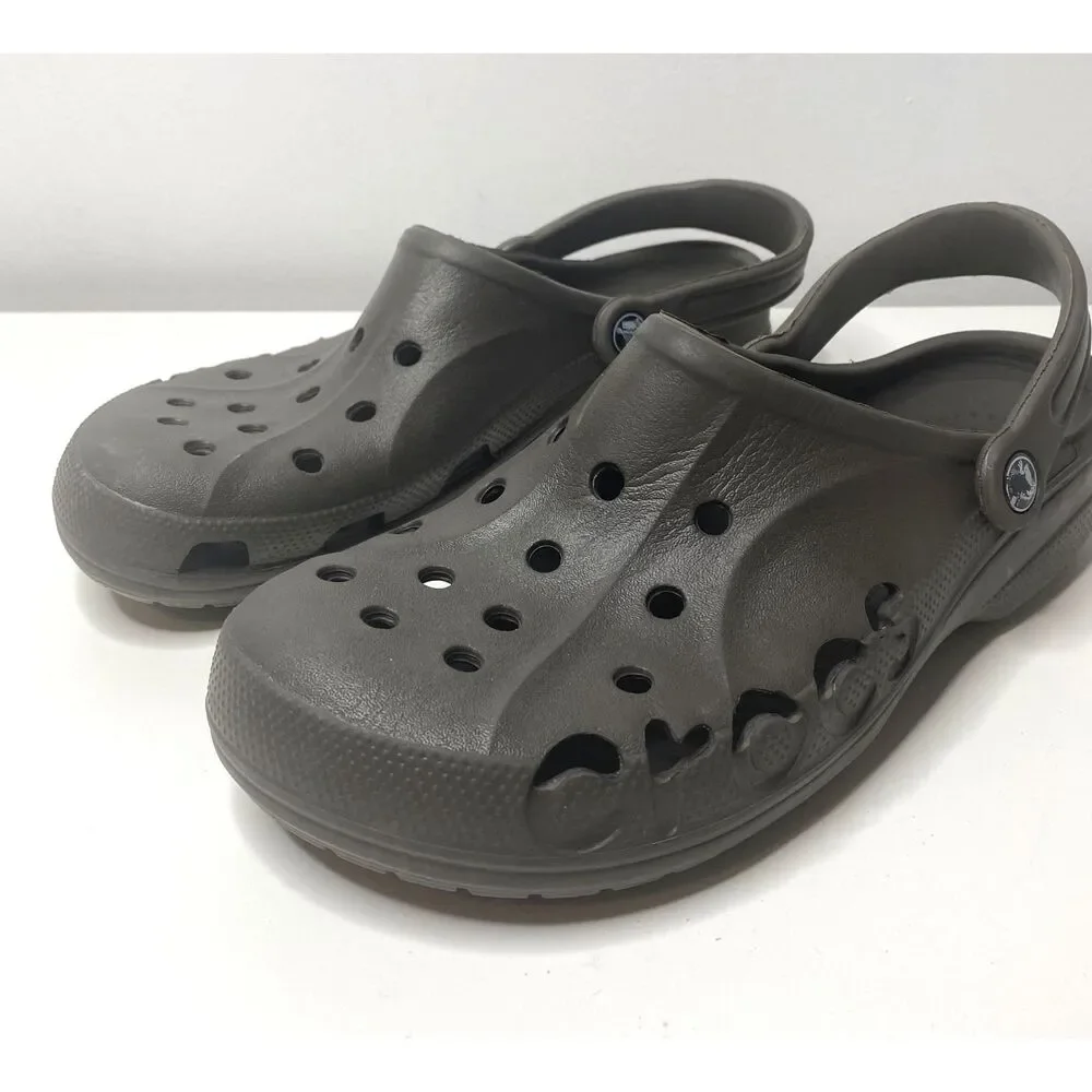 Crocs Baya Graphite Gray Lightweight Water Friendly Clogs Casual Comfort Sz 11